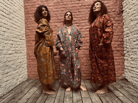 Jaïpur Bloom : Kimonos en voile de coton Block Print