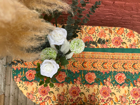 Pushpa Tablecloth — Block Print 6 persons