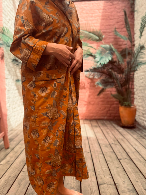Kimono en voile de coton, Block Print, Surya