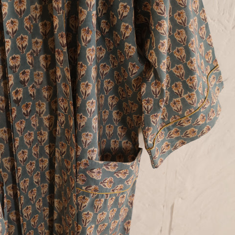 Kimono en voile de coton, block Print, Neela