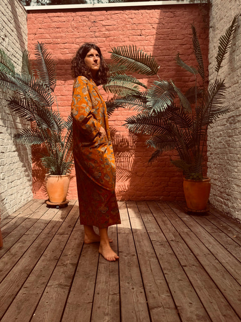 Kimono en voile de coton, Block Print, Surya